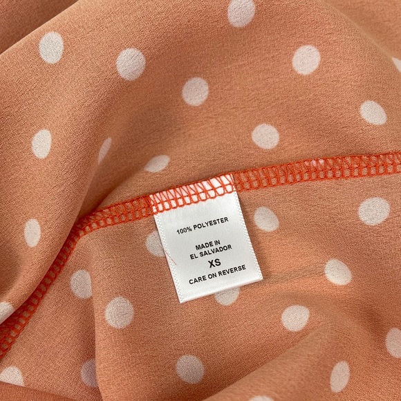 New York & Company Orange Polkadot Bow Back Top - Picture 10 of 11